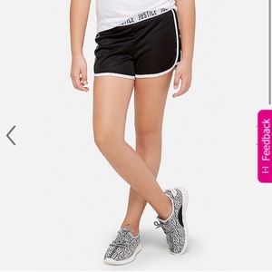 Justice Girls 12 Black Mesh Shorts